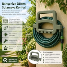 Duvara Monte Bahçe Hortum Askısı 35 Metre Kapasiteli Hortum Düzenleyici 12,5 Mm 1/2"