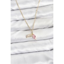 316l Çelik Zincir Gold Renk Balık Kuyruğu Model Zirkon Taşlı Kadın Kolye 5886 - Hs08374656-79 Renkli Renkli