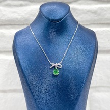 Damla Zümrüt Papyon Gümüş Kolye Gümüş