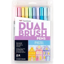 Abt Dual Brush Pen Grafik Kalemi 10'lu Set - Pastel Colors