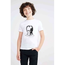 Atatürk 23 Nisan Baskılı Unisex Çocuk Beyaz T-Shirt