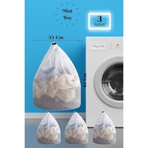 Lbag 3 Adet Çamaşır Yıkama Filesi İpli 35x45 Cm Çorap Perde Filesi Diğer