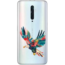 Oppo Reno 2z Uyumlu Renkli Kartal Desenli Silikon Kılıf