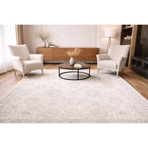 Hoom Rugs Kp88 Modern Makine Halısı Gri Beyaz