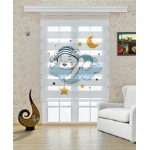 Perdeoutlet38 Baskılı Renkli Yıldızlı Ayıcık Dijital Baskılı Zebra Perde-cocuk Odası-stor Perde Model:pz-410 Çok Renkli