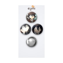 Bungou Stray Dogs Animesi Ranpo Anime 3'lü Metal Rozet Seti 58mm İğneli Buton Çanta Yaka Rozeti Çok Renkli