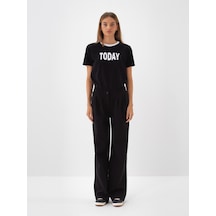 Xint Siyah Pamuk Dokulu Regular Fit Tişört 602387