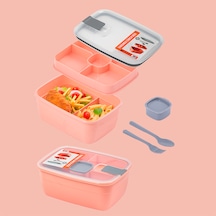 Porsima 3193 Vakumlu Sosluklu Bölmeli 2 Katlı Lunch Box Saklama K Porsima 3193 Vakumlu Sosluklu Bölmeli 2 Katlı Lunch Box Saklama K