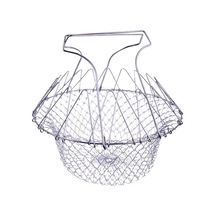 Youtek Mavi Çelik Katlanabilir Fritöz Sepeti - Çift Fonksiyonlu Mutfak Çekmecesi, Genişleyen Tasarım, Dayanıklı, 125 Gr Opp Paket Diğer