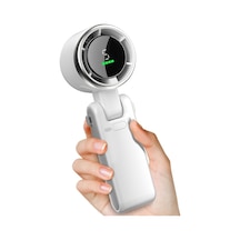 Şarjlı El Fanı 5 Kademe Hız Ayarlı Boyun Askı İpli Serinletici Vantilatör Led Ekranlı Mini Fan