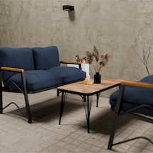 Mb Garden Furnıture Simetri Model, Balkon, Mutfak, Bahçe,cafe,metal Koltuk Takımı,bahçe Takımı,çay Seti, 2+2 Takım+sehpa Lacivert