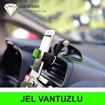 Araç Içi Telefon Tutucu-Diamond Jel Vantuz Torpido Araç Tutacağı-Siyah