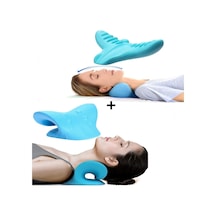 2'li Set Oval Ve Düz Boyun Yastığı Masajı Gevşetici Traksiyon Cihazı Servikal Omurga Düzeltici Fıtık Karışık