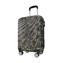 Wexta Wx-300 Baskılı Siyah Kabin Boy Valiz Siyah