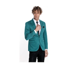 Wessi Pamuk Slim Fit Desensiz Yeşil Erkek Ceket 001