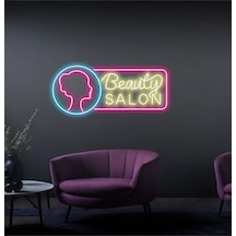 Beauty Salon Yazılı Ve Şekilli Güzellik Salonlarına Özel Neon Tabela Sarı