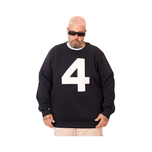 Mode Xl Battal Beden Bis Yaka Sweat 4 U25809 Lacivert