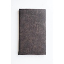 Hesap Sümeni Adisyon Kabı Vegan Deri 12 X 20 Cm Koyu Kahverengi