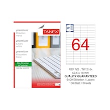 Tanex Tw-2164 Laser Etiket 52.5 X 18 MM