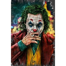 Joker Tasarımlı Ahşap Poster Renkli - 645087603 Renkli