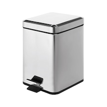 Çöp Kovası, Pedallı, Kare, 3lt - Krom Krom
