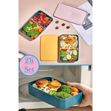 Bayev 1005 2 Li Bölmeli Saklama Kabı Seti- Beslenme Yemek Kutusu Lunch Box