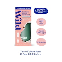 Wild Antiperspirant Roll On Aqua Case & Fresh Cotton & Sea Salt Refill Ter Önleyici Deodorant 50 Ml