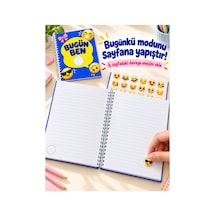 Bugün Ben Emoji Defteri A5 Spiralli 50 Yaprak 100 Sayfa Çizgili 2 Sayfa Emoji Sticker Dahil Mavi