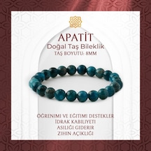 Saff Doğaltaş Mavi Apatit 8 MM Doğal Taş Bileklik Çok Renkli