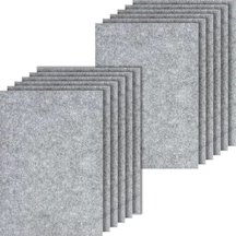 Gri Renkli 2 Mm Kalınlıkta Keçe Mat, 20 X 30 Cm Boyutunda 12 Adet El İşi Keçesi