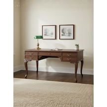 Throne Fransız Still Çekmeceli Ahşap Çalışma Masası 75x160 Ceviz