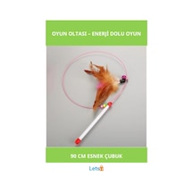 90 Cm Esnek Kedi Oyun Oltası Renkli Ve Eğlenceli