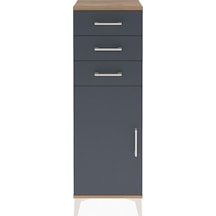 Arges Dolap 3 Çekmeceli Tek Kapaklı 44x30x134 Çam-antrasit Çam