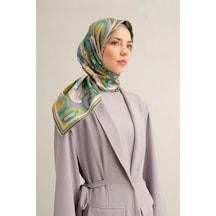 Armine Dj Saf İpek Eşarp 9323d Sura Nostalji - 90 X 90 / Yeşil - Renkli - 84 Yeşil - Renkli - 84