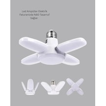 Katlanabilir 4 Kollu Led Ampül 60 Watt 6000 Lumen Beyaz Işık Sarı