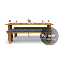 Neiwel Pina Doğal Ahşap Banklı Mutfak Ve Yemek Masası Takımı-80-220 Takım Açık Ceviz