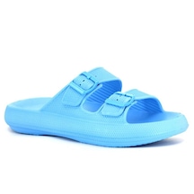 Çift Tokalı Mavi Erkek Terlik, Yumuşak Taban, Terlik Mavi