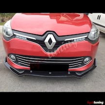 Renault Clio 4 Ön Lip. Voltex Kulaklı Lip. 3 Parça. Parlak Siyah