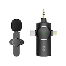 Wondernest Ap031-1 3'ü 1 Arada Gürültü Azaltıcı Kablosuz Mikrofon, Yaka Modeli