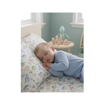 Bambu Müslin Karışımı Dinozor Desenli Bebek Nevresim Takımı 4 Lü Set Ekru - 793086240 Ekru