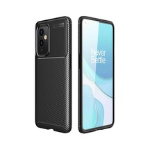 One Plus 9 İle Uyumlu Kılıf Silikon İnce Karbon Lüx Parmak İzi Yapmayan Tarz Kapak Siyah