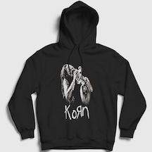 Presmono Unisex Jonathan Davis Korn Kapüşonlu Sweatshirt Siyah