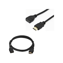 Erkek Di Şi Gold Uçlu 50 Cm Uzatma Hdmi Kablo Mi Ni Hd Rec. I Çi N