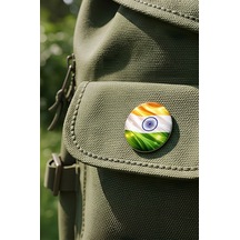 Hindistan India Abstract Ülke Bayraklı Buton Rozet - 44 MM 5 Adet Çok Renkli