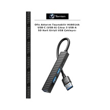 Ofis Aktarım Taşınabilir Hub014a Usb-c Usb-a Çıkışı 3 Usb-a Sd Kart Girişli Usb Çoklayıcı