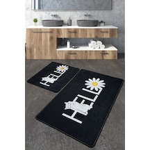 Hola Gato Banyo Halısı Djt 2 Li Set Siyah
