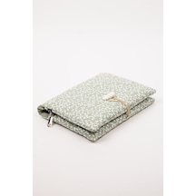 Kitap Ve Defter Kılıfı Fermuarlı Cepli, Yeşil Desenli 19x26 Cm
