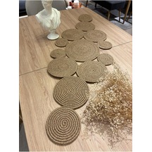 Tr Mars Modern Doğal Jüt, Desenli, Hasır, Amerikan Servis, Masa, Sehpa Örtüsü Runner. 45 X 120 Hasır 45 X 120 Genel