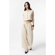 Antioch Keten Karışımlı Kadın Culotte Pantolon Natur
