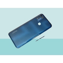 Tkgz - Infinix Hot 10 Play Full Kasa Arka Kapak Batarya Kapağı - Mavi Çok Renkli